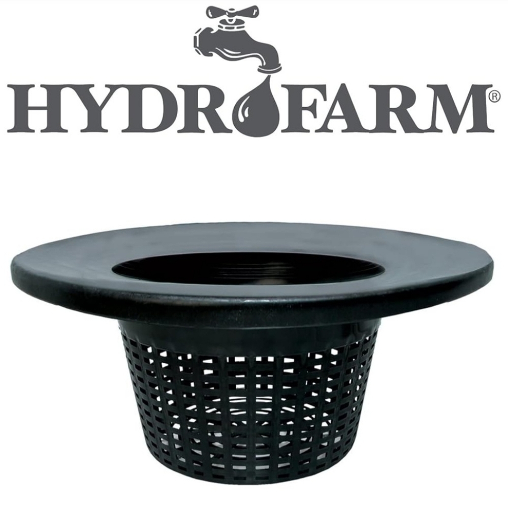 Net Pot 6" Wide Lip Bucket Basket Lid Black  (3 Each)